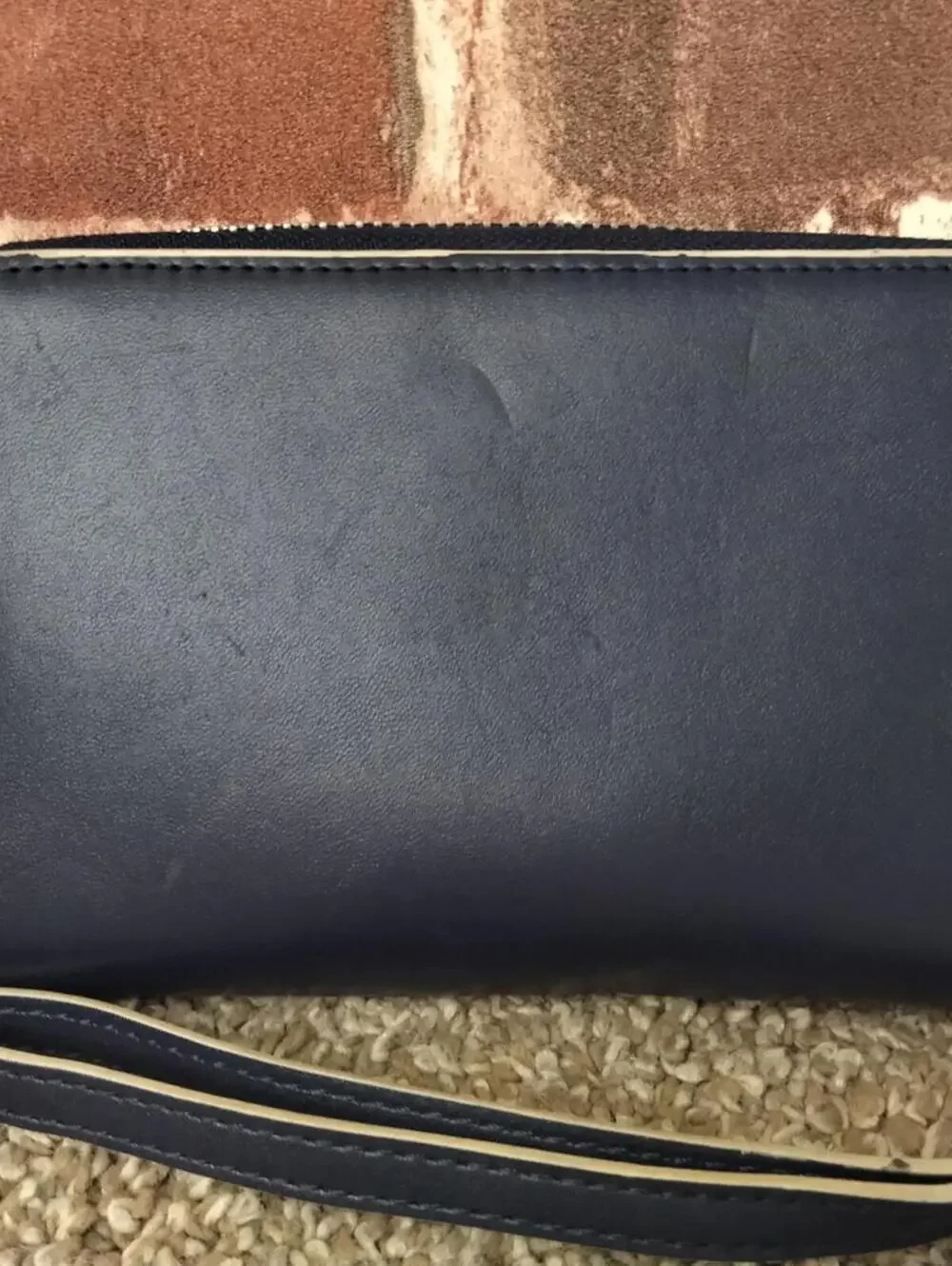 Vera Bradley Zip Around Accordion Wristlet Wallet Womens Navy Blue - Picture 6 of 6